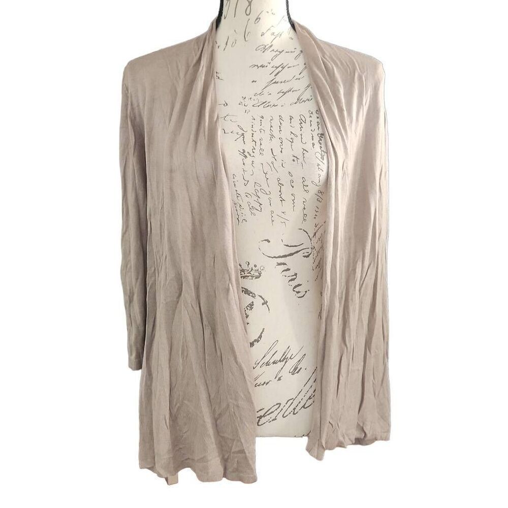 Express Women's Size Medium Gray Mixed Material Sheer Back Kimono Cardigan